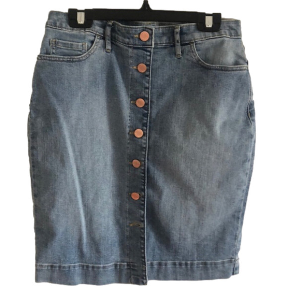 Jean Skirt Banana Republic Jean Button Up Midi Above Knee Jean Skirt Si… - Picture 1 of 7